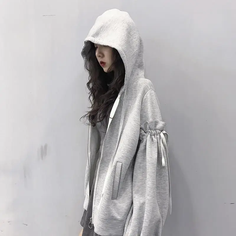 Coat Hoodies Sweatshirts Casual Solid All-Match Lantern Sleeve Fashionable Large Size Spring And Autumn Thin Section Korean Coat
Coat Hoodies Sweatshirts Casual Solid All-Match Lantern Sleeve Fashionable Large Size Spring And Autumn Thin Section Korean Coat