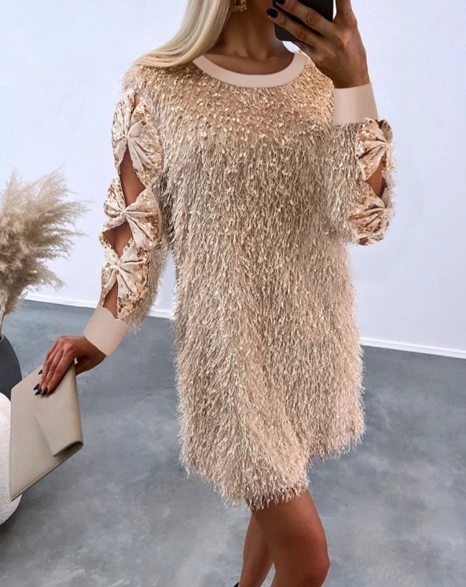 2023Autumn Spring New Fashion Casual Elegant Evening Party Dresses Women Sexy Fluffy Bowknot Design Contrast Sequin Casual Dress
2023Autumn Spring New Fashion Casual Elegant Evening Party Dresses Women Sexy Fluffy Bowknot Design Contrast Sequin Casual Dress