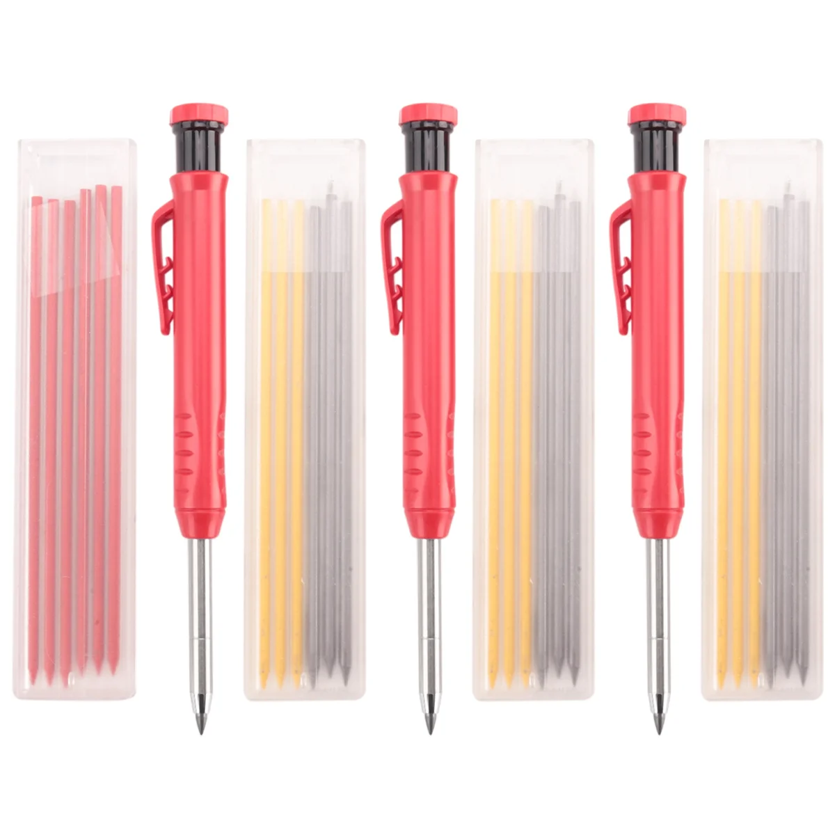 Solid Carpenter Pencils with 24 Refills, Woodworking Tools Solid Deep Hole Pen Marking Tool for Woodworking Architects
Solid Carpenter Pencils with 24 Refills, Woodworking Tools Solid Deep Hole Pen Marking Tool for Woodworking Architects