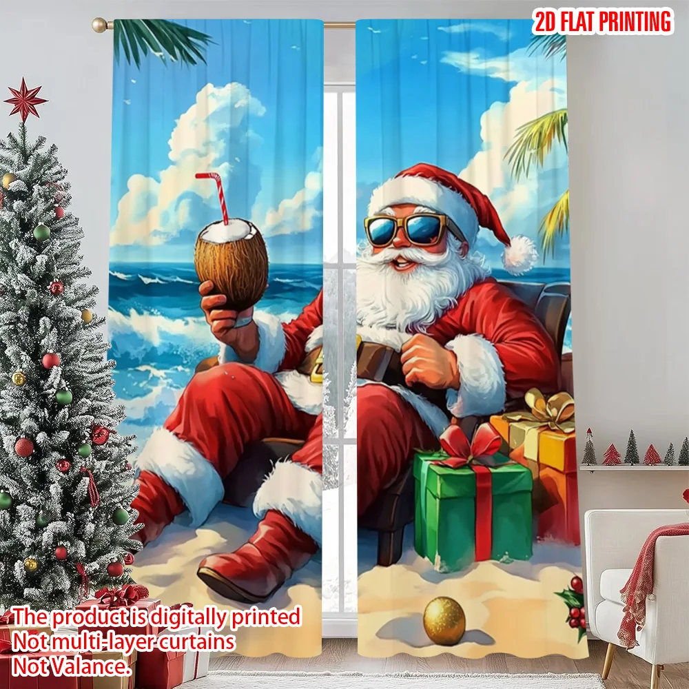 2pcs 2D flat printing Christmas Curtains Santa Claus resting on a palm tree Machine Washable Polyester Without Electricity
2pcs 2D flat printing Christmas Curtains Santa Claus resting on a palm tree Machine Washable Polyester Without Electricity