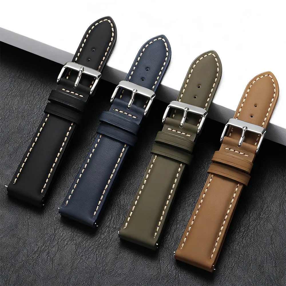 18mm 20mm 22mm Green Black Blue Brown Leather Strap for Seiko for Omega Universal Quick Release Cowhide Leather Watch Band
18mm 20mm 22mm Green Black Blue Brown Leather Strap for Seiko for Omega Universal Quick Release Cowhide Leather Watch Band