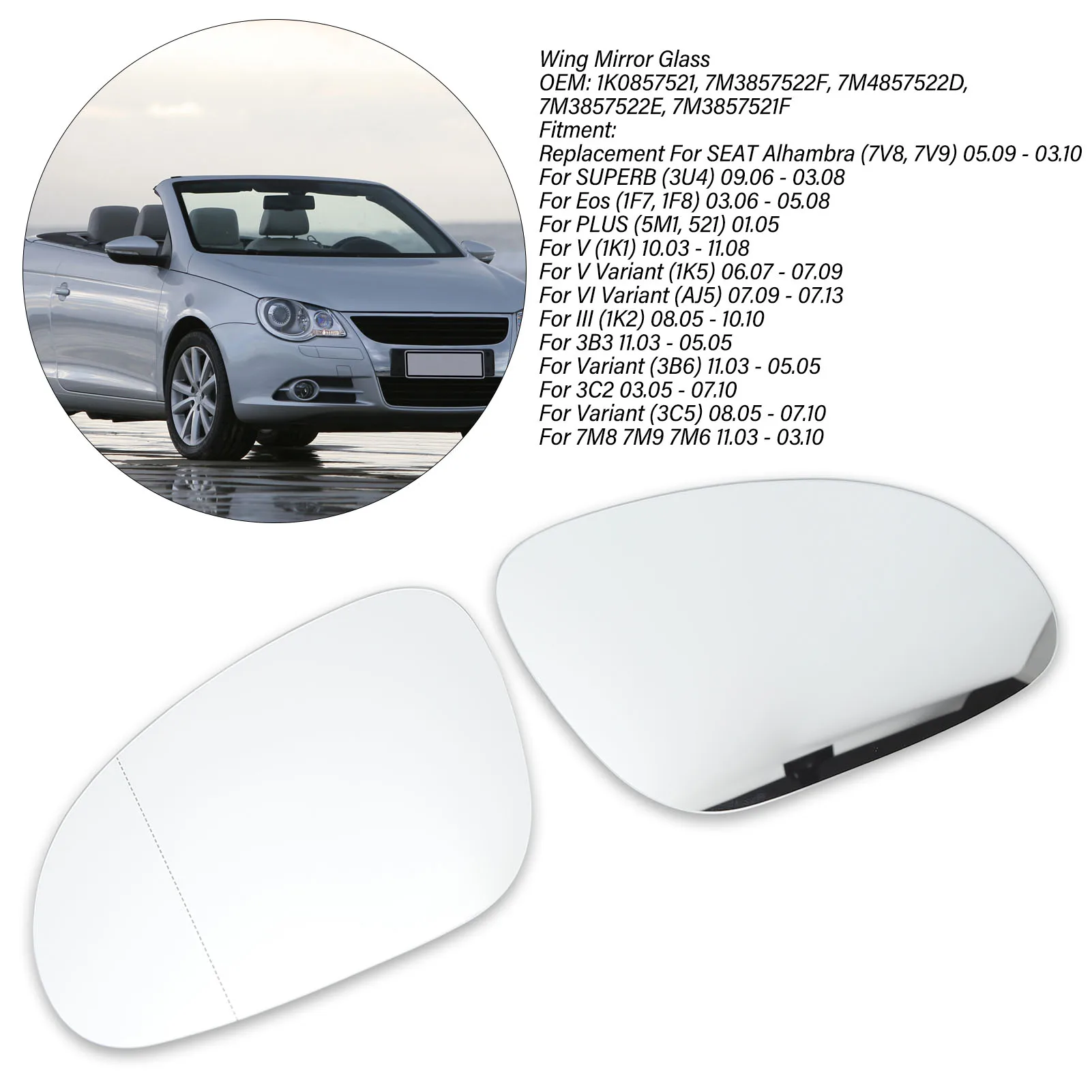 Зеркало заднего вида автомобильное с подогревом, 1 пара, для Volkswagen Golf V 2006-2007
Зеркало заднего вида автомобильное с подогревом, 1 пара, для Volkswagen Golf V 2006-2007