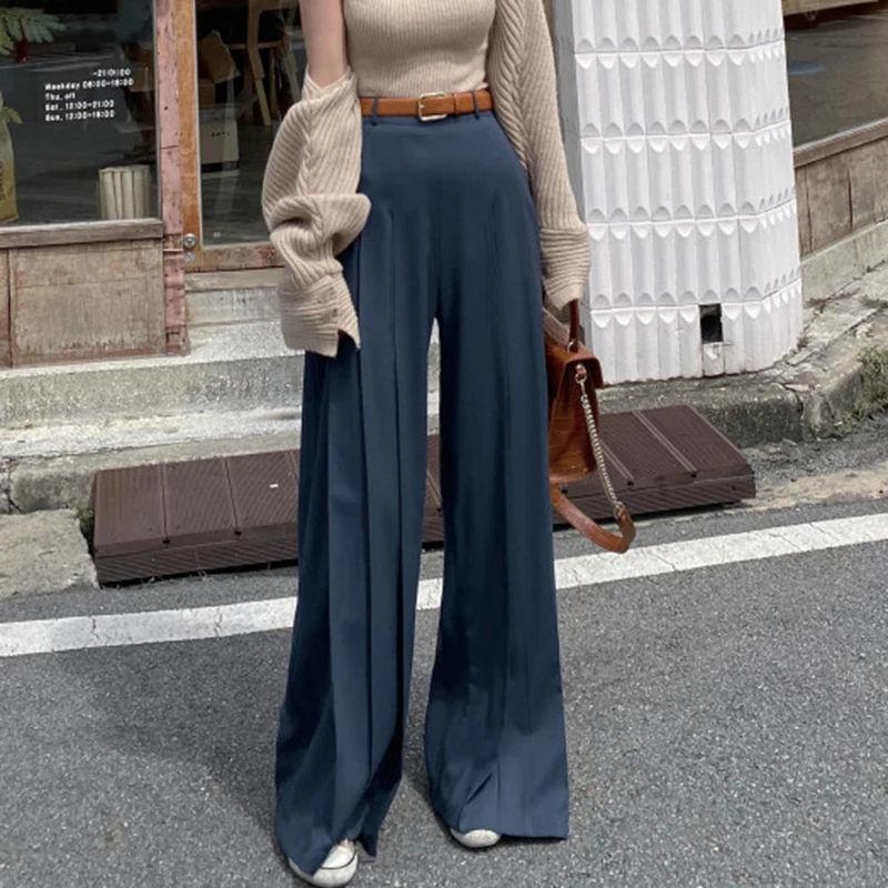 Solid Color Casual High Waist Wide Leg Pant Pleat Spring Summer Women's Pants Korean Chic Loose Drape Straight Trouser 2023 New
Solid Color Casual High Waist Wide Leg Pant Pleat Spring Summer Women's Pants Korean Chic Loose Drape Straight Trouser 2023 New