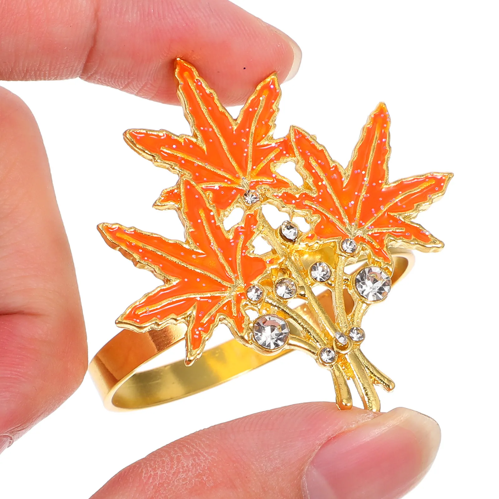 6Pcs Decorative Maple Leaf Napkin Rings Metal Buckles Rhinestone Accent Holiday Table Decor Thanksgiving Dinner
6Pcs Decorative Maple Leaf Napkin Rings Metal Buckles Rhinestone Accent Holiday Table Decor Thanksgiving Dinner
