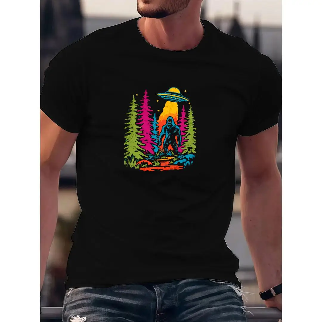Bigfoot UFO T Shirt Men Women Retro Psychedelic Print Tees Oversized Streetwear Hip Hop Casual Tops Cotton
Bigfoot UFO T Shirt Men Women Retro Psychedelic Print Tees Oversized Streetwear Hip Hop Casual Tops Cotton