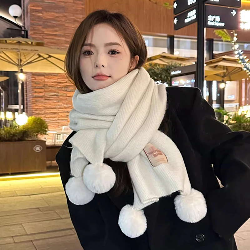 Fashion Fur Balls Tassels Soft Knit Scarf Women Winter Warm Wool Blends Neckerchief Cute Elegant
Fashion Fur Balls Tassels Soft Knit Scarf Women Winter Warm Wool Blends Neckerchief Cute Elegant