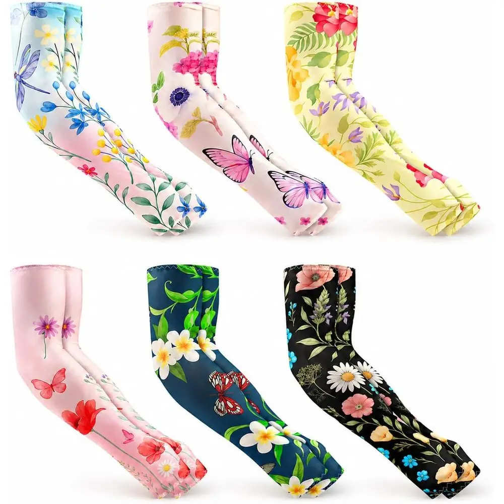 6 Pairs Women's Cooling Sun Protection Arm Sleeves with Non-Slip Thumb Holes for Gardening, Outdoors, and Sports
6 Pairs Women's Cooling Sun Protection Arm Sleeves with Non-Slip Thumb Holes for Gardening, Outdoors, and Sports