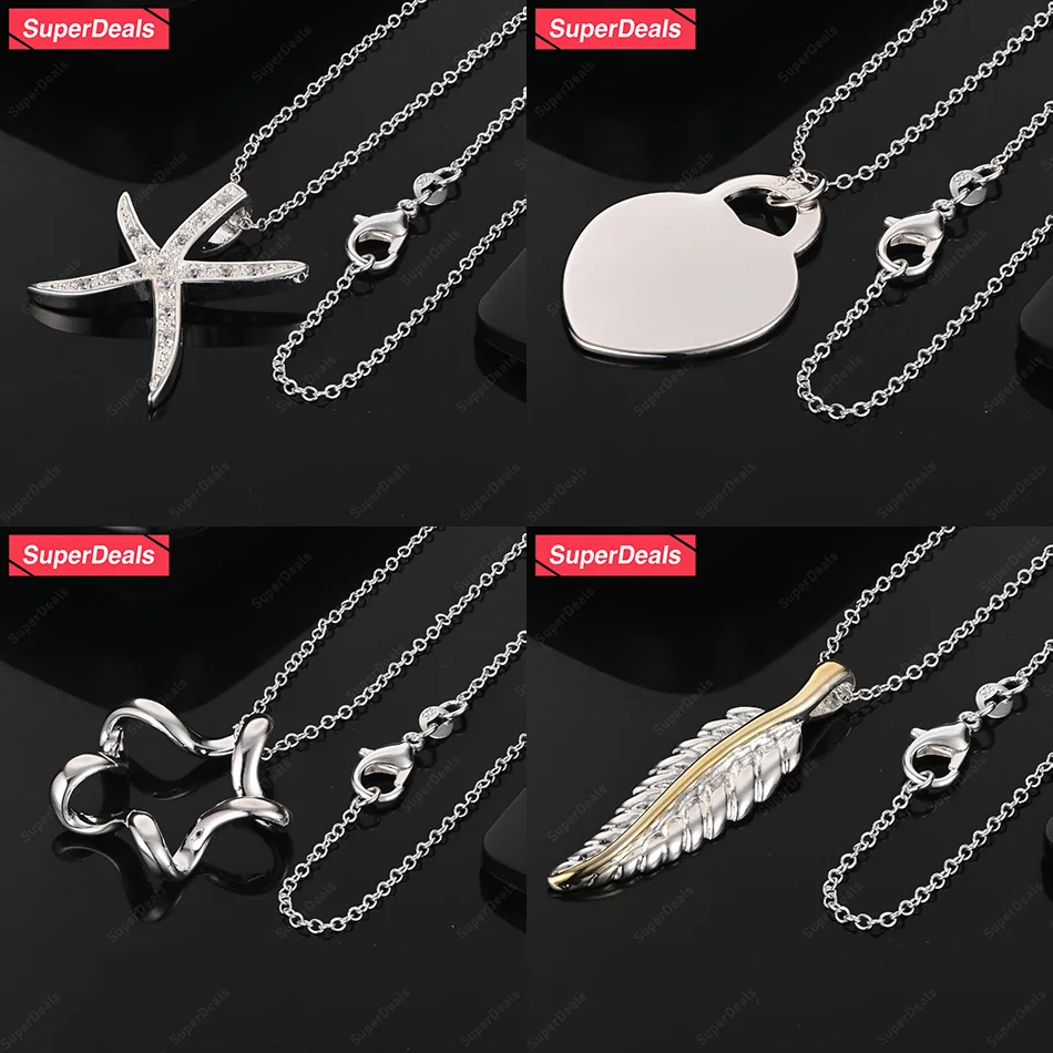 SuperDeals 925 Sterling Silver Gold Feather Heart Twisted Star Starfish Pendant Necklace Women Trendy Jewelry Wedding Party Gift
SuperDeals 925 Sterling Silver Gold Feather Heart Twisted Star Starfish Pendant Necklace Women Trendy Jewelry Wedding Party Gift