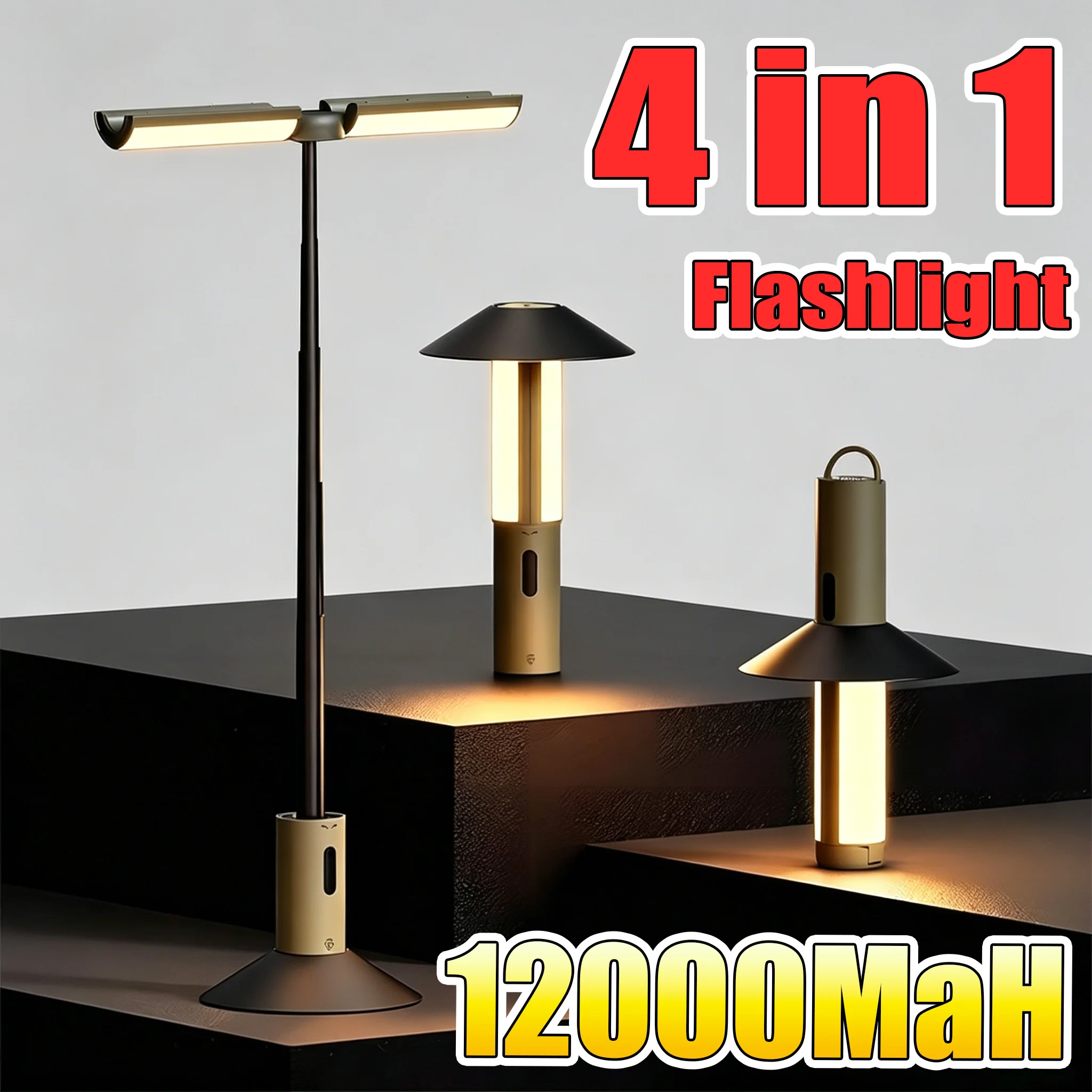 12000mAh USB Rechargeable Flashlight 4in1 Camping Lantern Ultra Powerful LED Torch Emergency Light for Work Repair Tent Outdoor
12000mAh USB Rechargeable Flashlight 4in1 Camping Lantern Ultra Powerful LED Torch Emergency Light for Work Repair Tent Outdoor