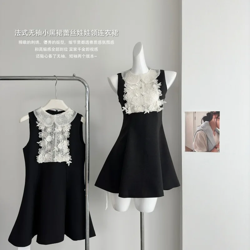 Lace Peter Pan Collar Dress Women's Summer Sleeveless Slim Fit A-line Short Dress Fashion Female Clothes
Lace Peter Pan Collar Dress Women's Summer Sleeveless Slim Fit A-line Short Dress Fashion Female Clothes
