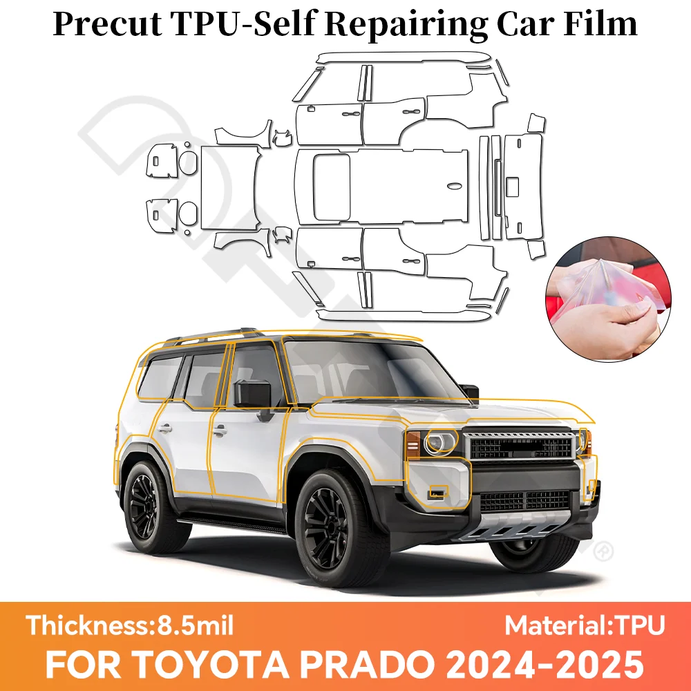 TPU Pre-Cut TPU Clear Paint Protection Film for Toyota Prado 2024 2025 Anti-Scratch High Gloss Waterproof Car Accessory Kit
TPU Pre-Cut TPU Clear Paint Protection Film for Toyota Prado 2024 2025 Anti-Scratch High Gloss Waterproof Car Accessory Kit