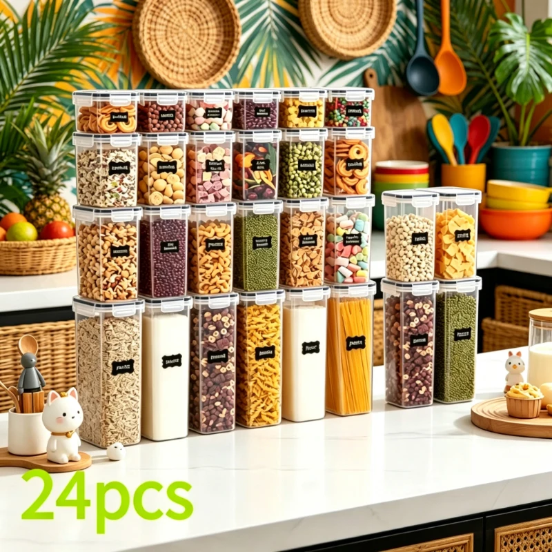 Multi-purpose 24Pcs Lidded Storage Boxes, sealed design for home indoor tidying, seasonal home gift
Multi-purpose 24Pcs Lidded Storage Boxes, sealed design for home indoor tidying, seasonal home gift