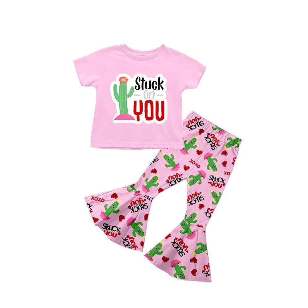 Summer Baby Girls Kids Clothes Boutique pink cactus Short Sleeve Top Bell-bottoms Flare Pants Set Outfits for girls suit
Summer Baby Girls Kids Clothes Boutique pink cactus Short Sleeve Top Bell-bottoms Flare Pants Set Outfits for girls suit