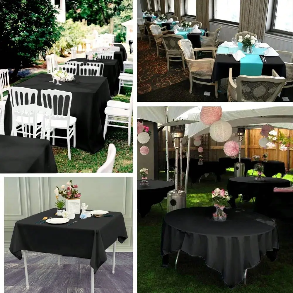 Pack Square Tablecloths 52 X 52 Inch, Black Polyester Table Cover For Square Table, Stain And Wrinkle Resistant Washable Fabric
Pack Square Tablecloths 52 X 52 Inch, Black Polyester Table Cover For Square Table, Stain And Wrinkle Resistant Washable Fabric