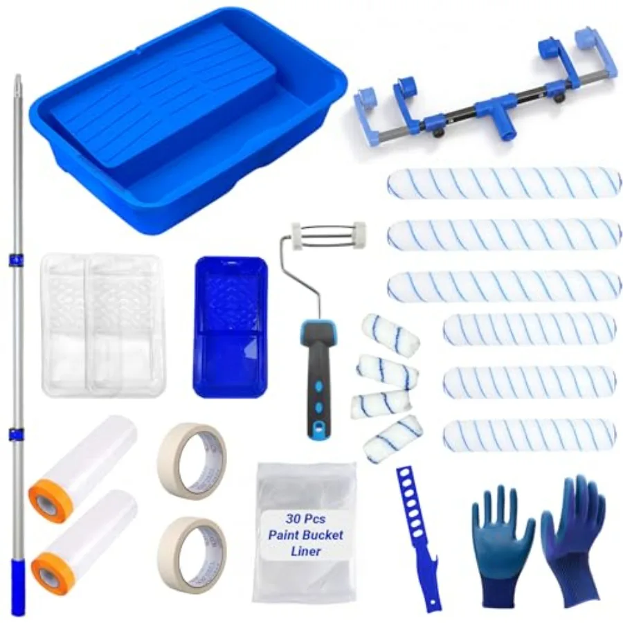 18 Inch Paint Roller Kit18" Paint Tray Liner kit 25Pcs Paint Roller Tray with Liner 12''~18'' Large Paint Roller Frame 57 inch
18 Inch Paint Roller Kit18" Paint Tray Liner kit 25Pcs Paint Roller Tray with Liner 12''~18'' Large Paint Roller Frame 57 inch