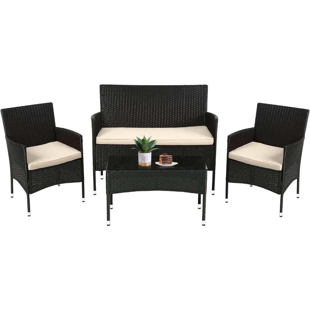 Patio Furniture Set 4 Pieces Outdoor Rattan Chair Wicker Sofa Garden Conversation Bistro Sets for Yard,Pool or Backyard
Patio Furniture Set 4 Pieces Outdoor Rattan Chair Wicker Sofa Garden Conversation Bistro Sets for Yard,Pool or Backyard