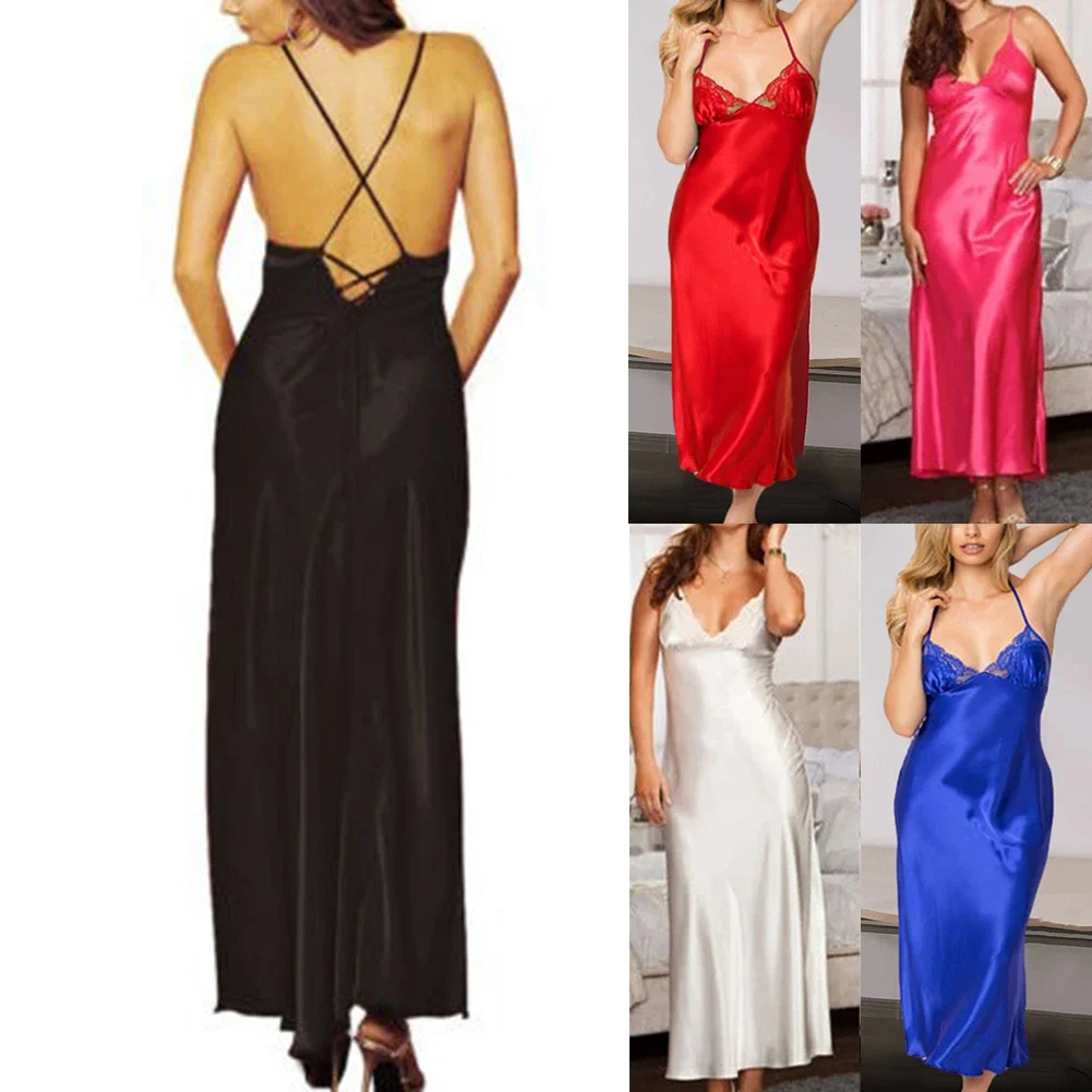1pc Sexy Women Deep V Satin Silky Nightdress Plus Long Summer Thin Sleepwear Dress Sleeveless Backless Nightgown
1pc Sexy Women Deep V Satin Silky Nightdress Plus Long Summer Thin Sleepwear Dress Sleeveless Backless Nightgown