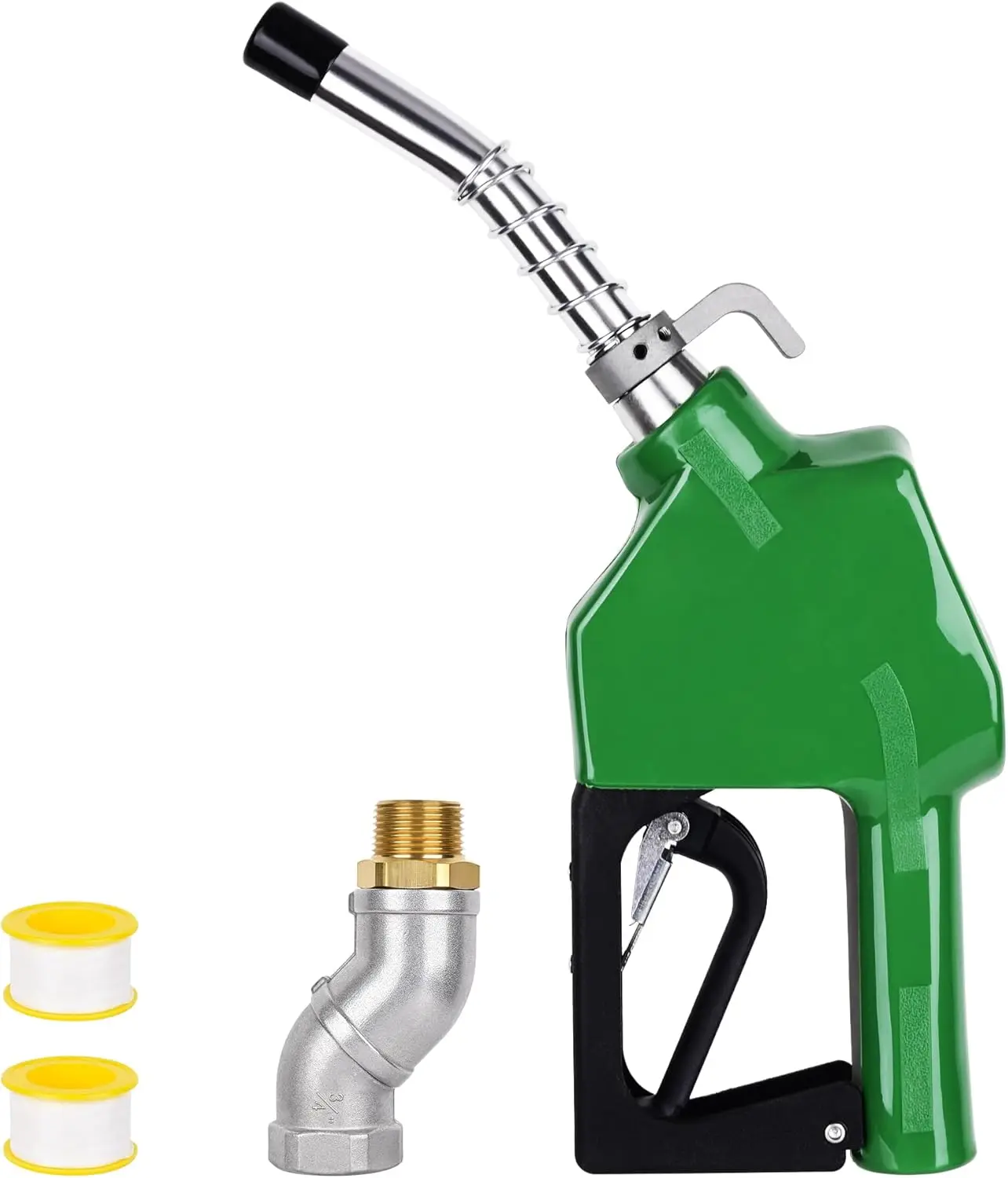 3/4" Green NPT Fuel Transfer Nozzle Kit, High Flow Auto Shut-Off, 360° Swivel, for Diesel Gasoline Kerosene, 16 GPM
3/4" Green NPT Fuel Transfer Nozzle Kit, High Flow Auto Shut-Off, 360° Swivel, for Diesel Gasoline Kerosene, 16 GPM
