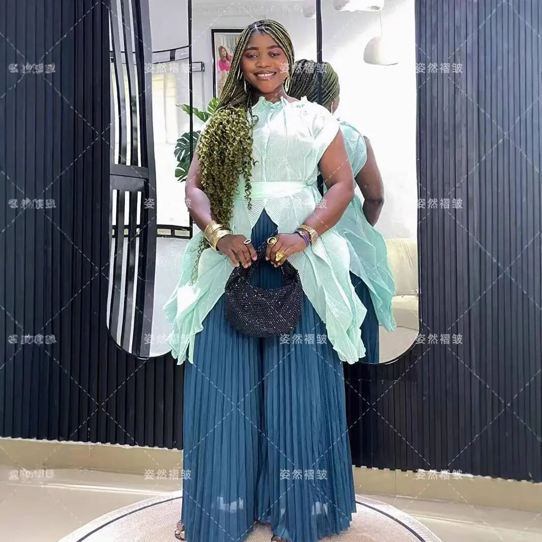 Pleated Plus Miyake Size Women's Fashionable Elegant Suit Elegant Commuting Loose Wide-leg Pants Two-piece Set Women Elegant
Pleated Plus Miyake Size Women's Fashionable Elegant Suit Elegant Commuting Loose Wide-leg Pants Two-piece Set Women Elegant