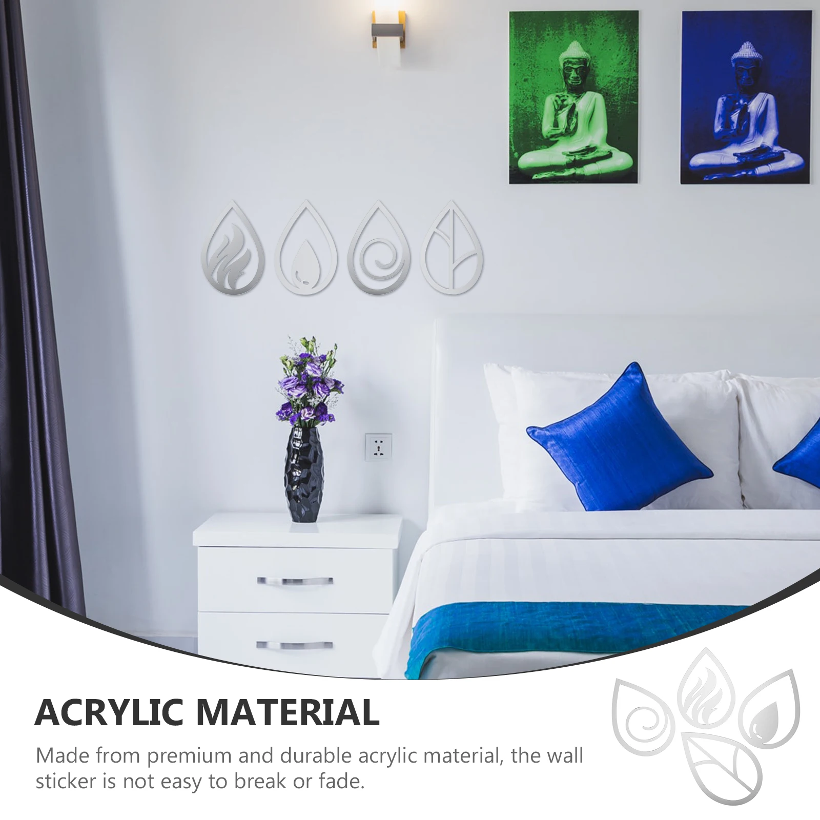 4 Pcs Water Drop Decorative Wall Stickers Acrylic Adhesive Decals Home Office Bedroom Stylish Modern Background Bathroom
4 Pcs Water Drop Decorative Wall Stickers Acrylic Adhesive Decals Home Office Bedroom Stylish Modern Background Bathroom