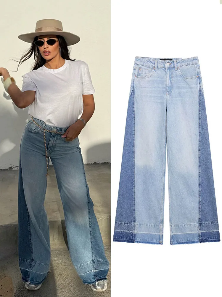 TRAFZA Spring Fashion Women Jeans Denim Blue High Waist Pockets Button Zipper Long Pants Female Streetwear Style Patchwork Jeans
TRAFZA Spring Fashion Women Jeans Denim Blue High Waist Pockets Button Zipper Long Pants Female Streetwear Style Patchwork Jeans