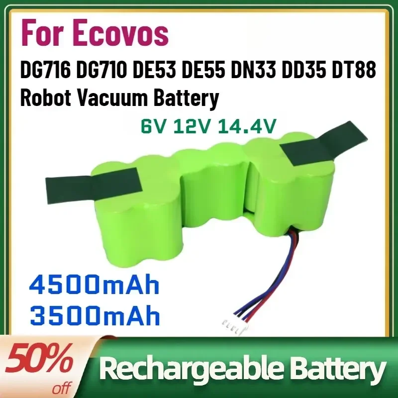 High-Capacity New 6V 12V 14.4V 4.5Ah 3.5Ah NI-MH Battery for Ecovos DG716 DG710 DE53 DE55 DN33 DD35 DT88 Robot Vacuum Battery
High-Capacity New 6V 12V 14.4V 4.5Ah 3.5Ah NI-MH Battery for Ecovos DG716 DG710 DE53 DE55 DN33 DD35 DT88 Robot Vacuum Battery