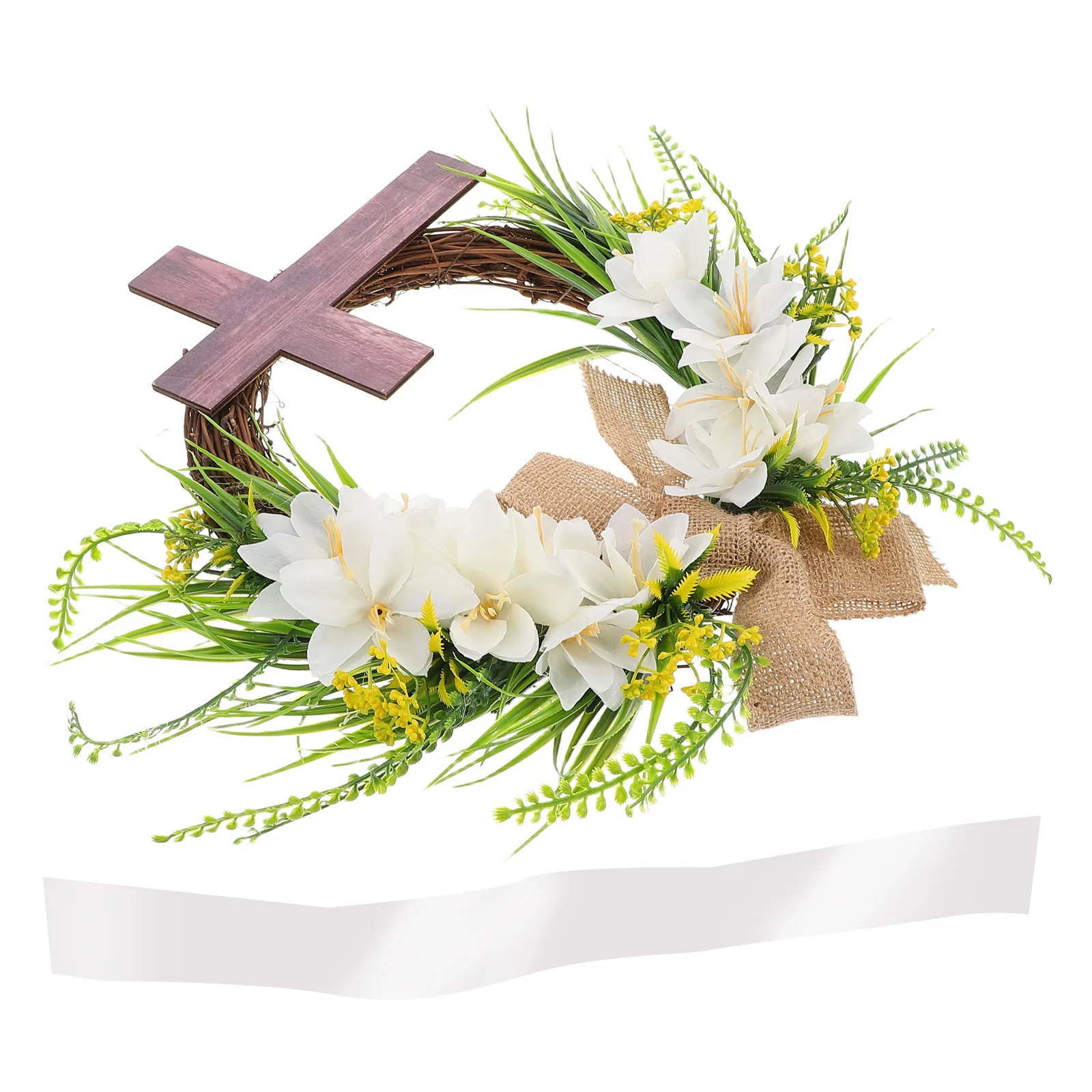 Wooden Cross Wreath Garland Christian Floral Sign Easter Ornament Door Hanger Artificial Flower Decor Spring Rustic Outdoor
Wooden Cross Wreath Garland Christian Floral Sign Easter Ornament Door Hanger Artificial Flower Decor Spring Rustic Outdoor