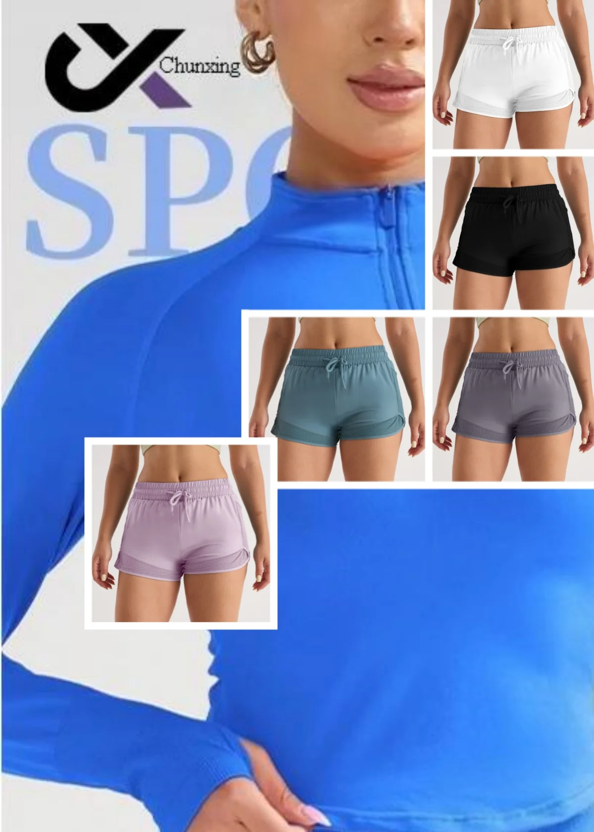 Удобный матовый топ для пилатеса с половиной молнии и длинными рукавами, тонкие быстросохнущие спортивные шорты, сетчатый карман, комплект шорт для йоги
Удобный матовый топ для пилатеса с половиной молнии и длинными рукавами, тонкие быстросохнущие спортивные шорты, сетчатый карман, комплект шорт для йоги