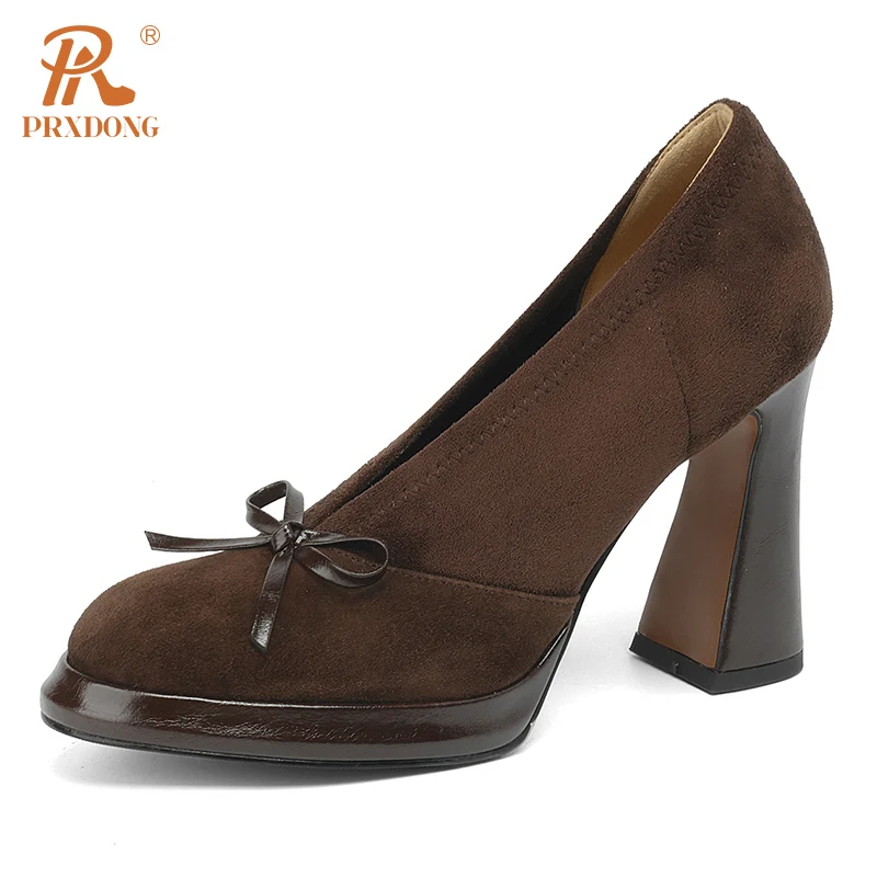 PRXDONG 2024 New Spring Summer Genuine Leather Women's Pumps High Heels Platform Black Brown Retro Dress Office Lady Shoes 34-41
PRXDONG 2024 New Spring Summer Genuine Leather Women's Pumps High Heels Platform Black Brown Retro Dress Office Lady Shoes 34-41