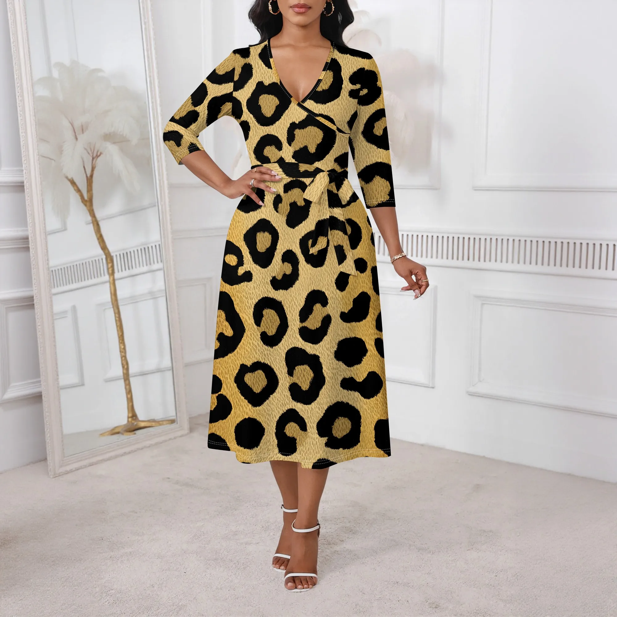 XS-3XL Leopard Print Wrap Dress for Women V-Neck Elegant Bodycon Style for Night Out, Date, Birthday Party or Urban Chic Look
XS-3XL Leopard Print Wrap Dress for Women V-Neck Elegant Bodycon Style for Night Out, Date, Birthday Party or Urban Chic Look