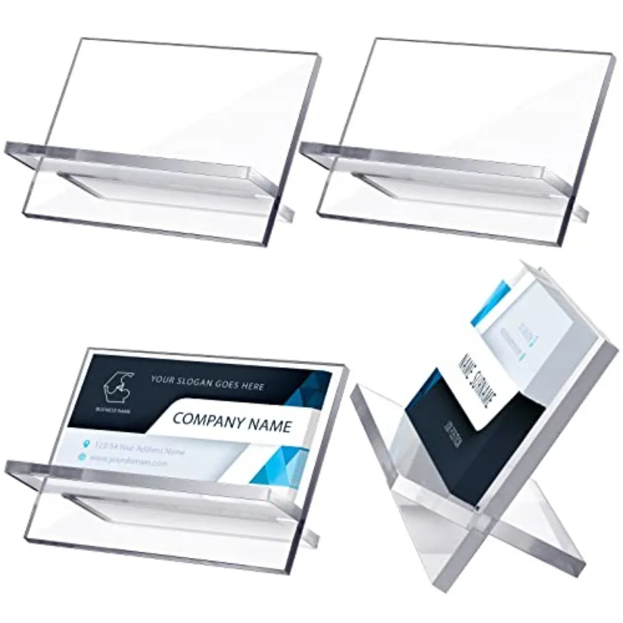 4 Pack Acrylic Business Card Holders for Desk Heavy Duty Clear Plastic Name Card Display Desktop Stand Organizer for Exhibition
4 Pack Acrylic Business Card Holders for Desk Heavy Duty Clear Plastic Name Card Display Desktop Stand Organizer for Exhibition