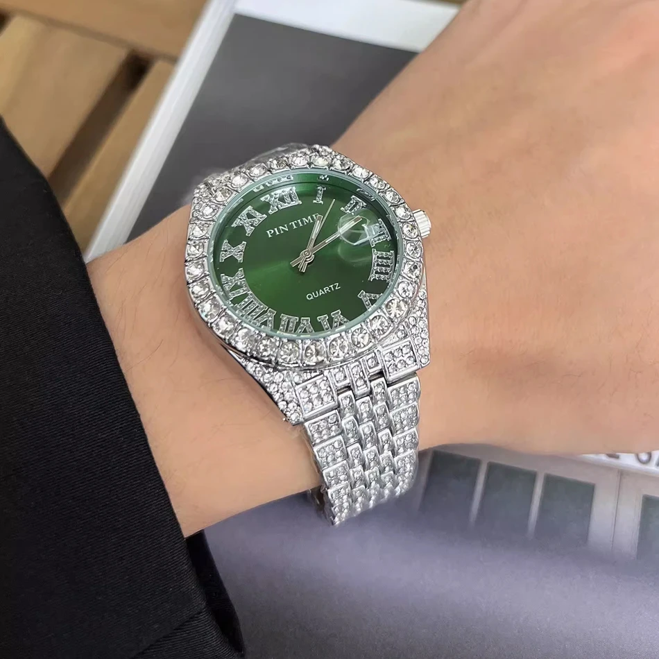 1 шт., мужские кварцевые наручные часы Iced Out, мужские часы с бриллиантами, водонепроницаемые мужские часы в стиле хип-хоп, подарок для мужчин, золотые, серебряные часы
1 шт., мужские кварцевые наручные часы Iced Out, мужские часы с бриллиантами, водонепроницаемые мужские часы в стиле хип-хоп, подарок для мужчин, золотые, серебряные часы