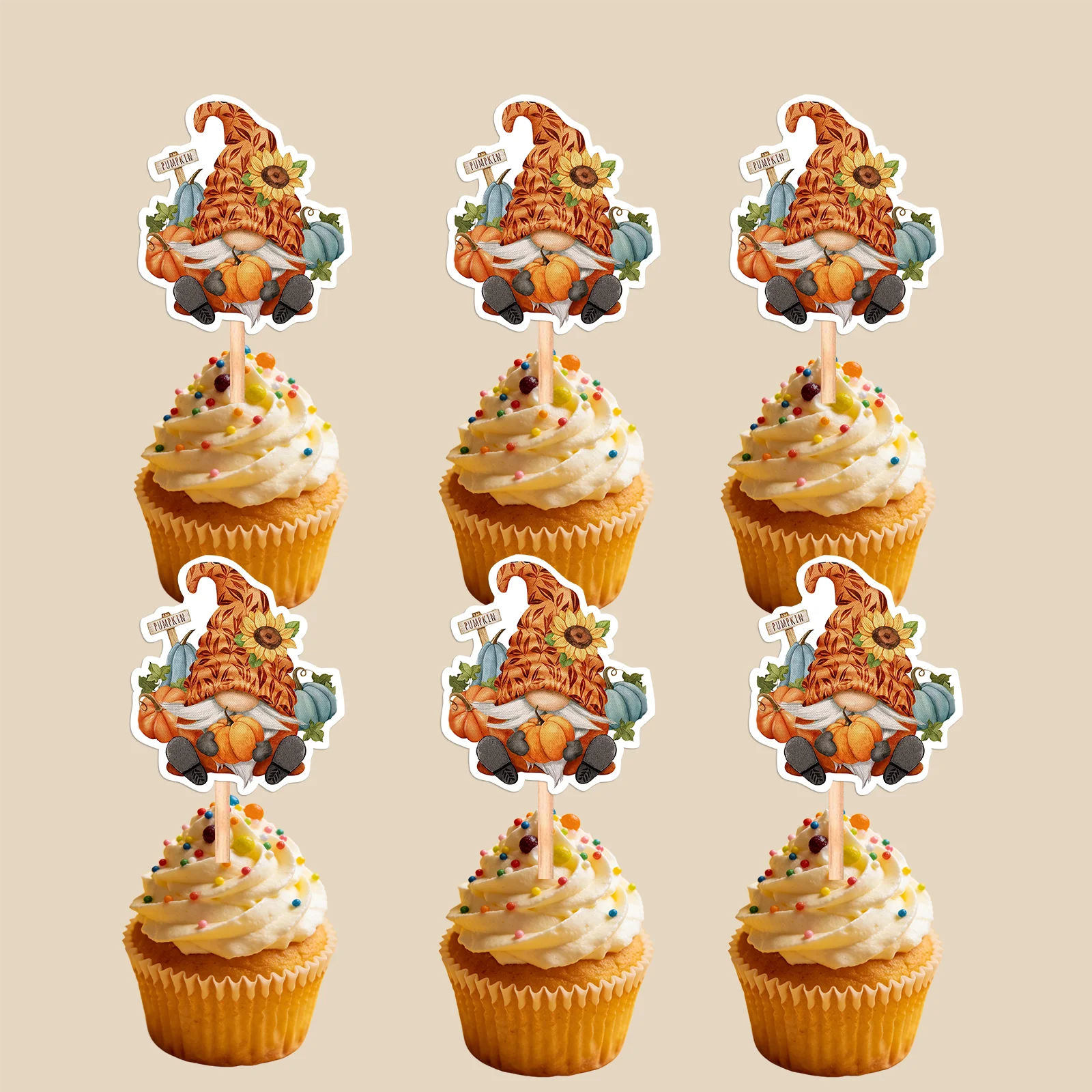 Fall Gnome Pumpkin Cupcake Toppers, Autumn Harvest Dwarf Cake Picks, Thanksgiving Party Cupcake Dessert Decorations
Fall Gnome Pumpkin Cupcake Toppers, Autumn Harvest Dwarf Cake Picks, Thanksgiving Party Cupcake Dessert Decorations