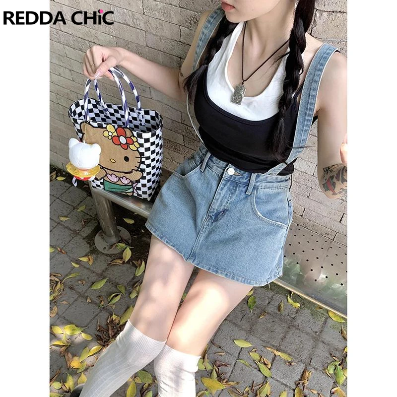 Женский Джинсовый джемпер в стиле ретро ReddaChic, голубой однотонный джемпер с юбкой А-силуэта в стиле 90-х годов, Повседневная мини-юбка, брюки 2 в 1, комбинезон, женская уличная одежда
Женский Джинсовый джемпер в стиле ретро ReddaChic, голубой однотонный джемпер с юбкой А-силуэта в стиле 90-х годов, Повседневная мини-юбка, брюки 2 в 1, комбинезон, женская уличная одежда
