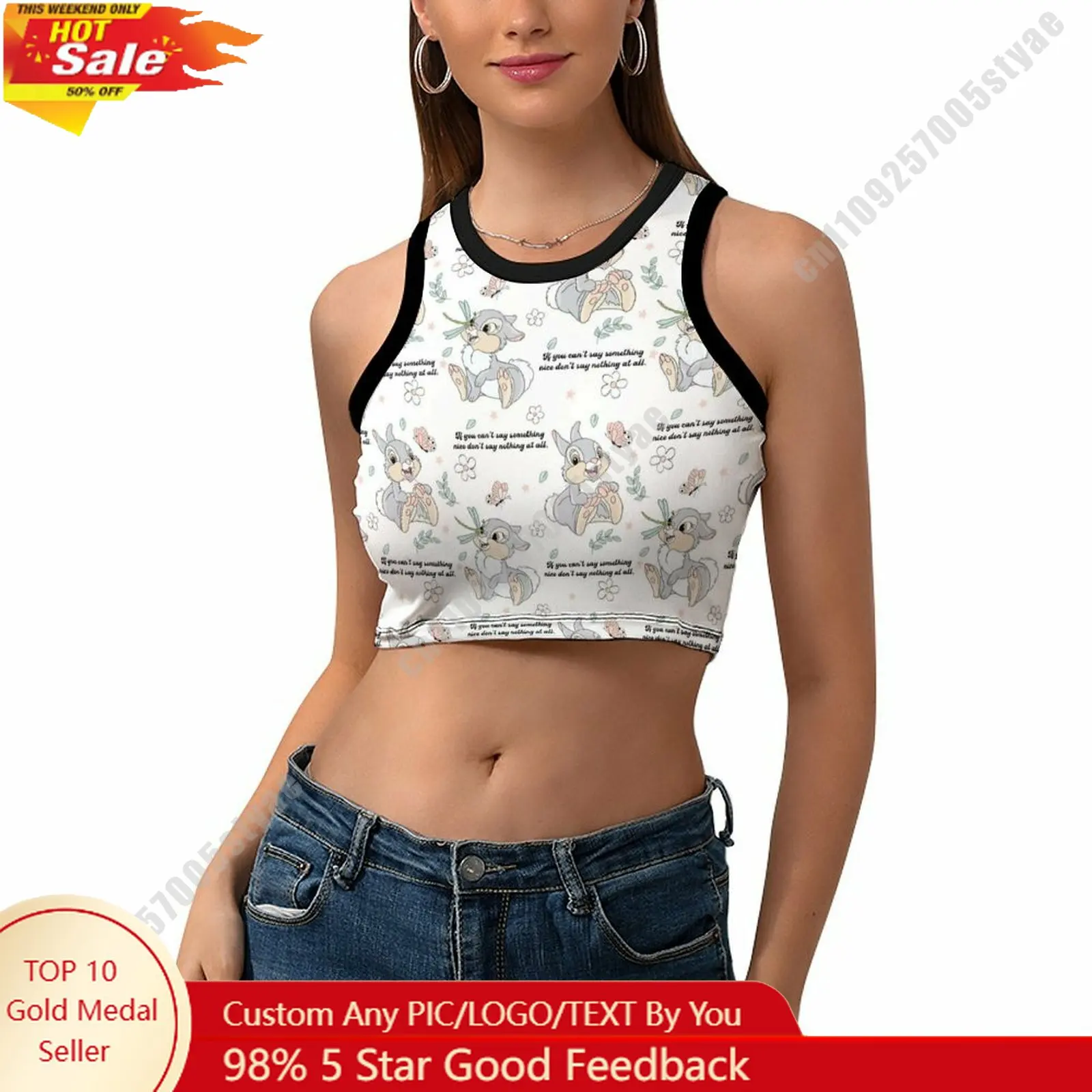 Thumper Vest Disney Pattern Custom Photo Text Crop Tank Racerback Vest Personalized Graphic Sleeveless Crop Top
Thumper Vest Disney Pattern Custom Photo Text Crop Tank Racerback Vest Personalized Graphic Sleeveless Crop Top