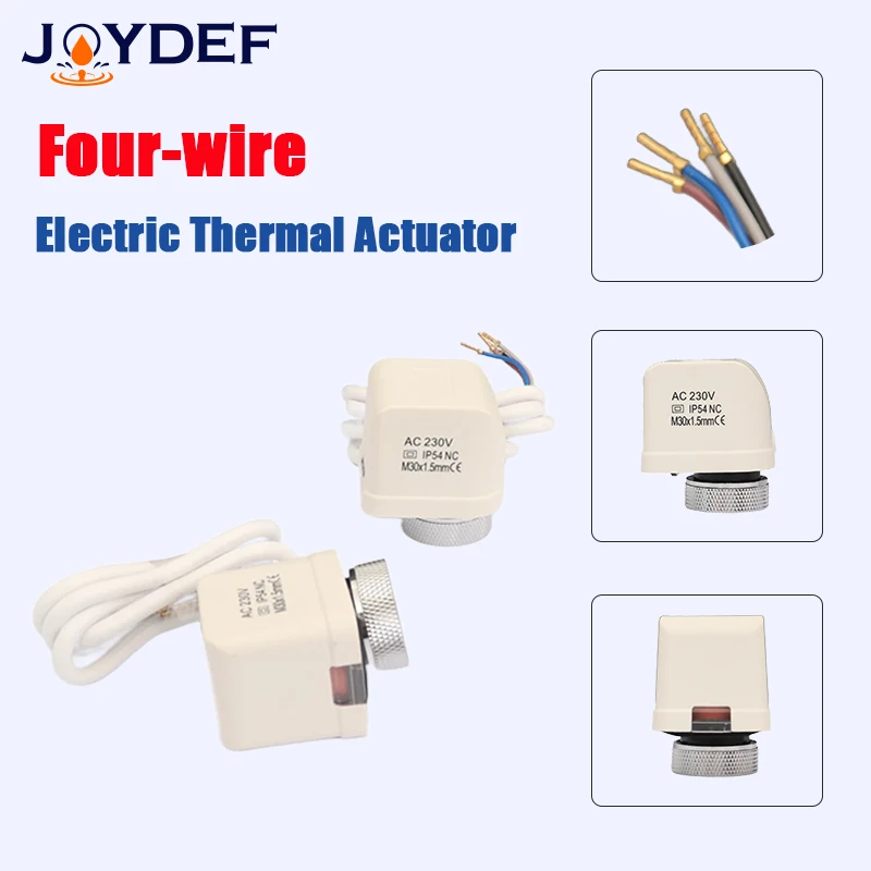 4 Wires 230V Thermal Actuator (Zone Valve) for hydronic Water/Glycol pex Radiant Floor Manifold
4 Wires 230V Thermal Actuator (Zone Valve) for hydronic Water/Glycol pex Radiant Floor Manifold