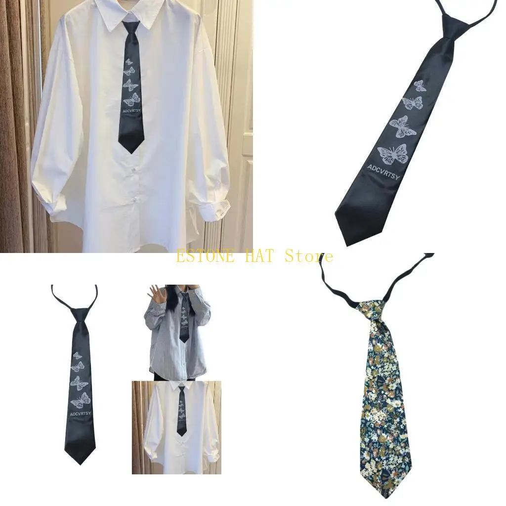 49MF Unisex Students Uniform Adjustable Neck Strap Zippered Pre Tied Necktie Butterfly Floral Print Elegant Neck Tie Neckwear
49MF Unisex Students Uniform Adjustable Neck Strap Zippered Pre Tied Necktie Butterfly Floral Print Elegant Neck Tie Neckwear
