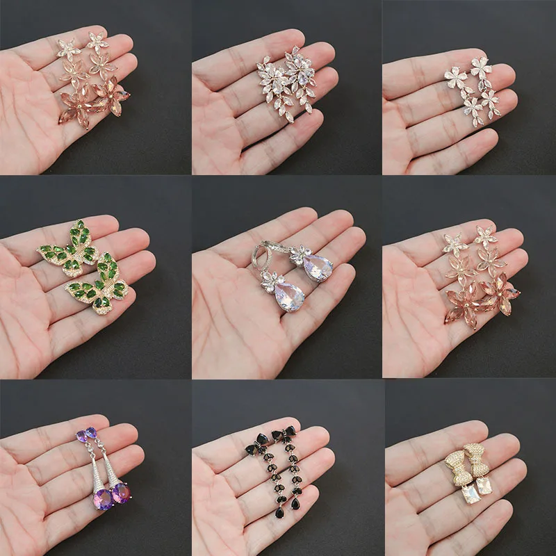 Fashion high-grade copper inlaid zircon long Tassel Earrings Bow Earrings Flower women's Earrings
Fashion high-grade copper inlaid zircon long Tassel Earrings Bow Earrings Flower women's Earrings
