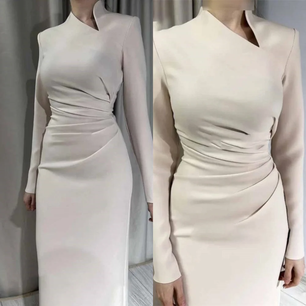 Customized Exquisite White Jersey Evening Dress Delicate Crew Neck Long Sleeves Cocktail Dress Classic Special Occasion Gowns
Customized Exquisite White Jersey Evening Dress Delicate Crew Neck Long Sleeves Cocktail Dress Classic Special Occasion Gowns