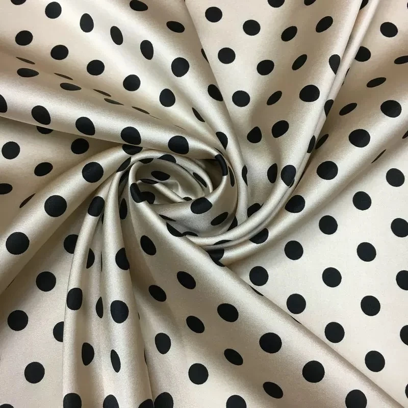 Champagne Polka Dot Silk Fabric 140cm Width 19 Momme Elastic Satin for Shirt And Dress Printing Spring Summer Clothing Making
Champagne Polka Dot Silk Fabric 140cm Width 19 Momme Elastic Satin for Shirt And Dress Printing Spring Summer Clothing Making