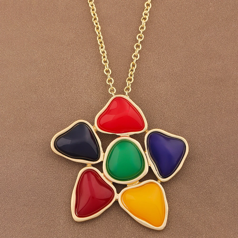 1 x Boho Colorful Heart-shaped Flower Pendant Necklace, Exquisite Elegant Jewelry for Daily Wear and Party
1 x Boho Colorful Heart-shaped Flower Pendant Necklace, Exquisite Elegant Jewelry for Daily Wear and Party