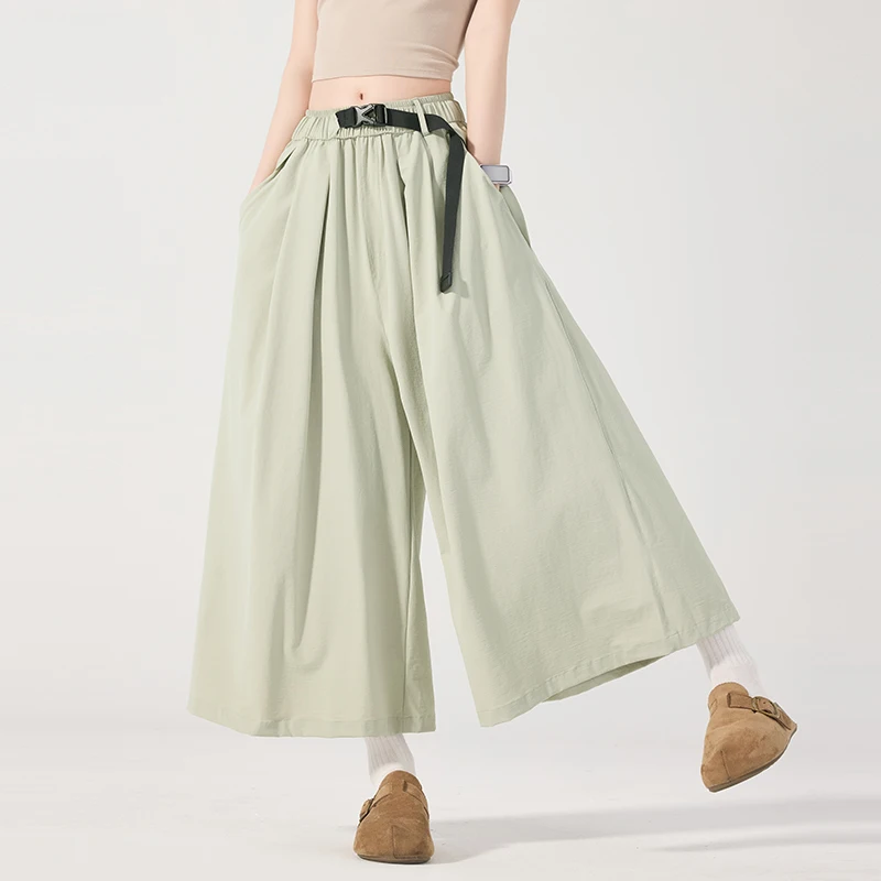 Ankle-length Women's Wide Leg Pants Summer Fashion Waterproof Sports Trousers Elastic Waist Breathable Outdoor Bottoms for Women
Ankle-length Women's Wide Leg Pants Summer Fashion Waterproof Sports Trousers Elastic Waist Breathable Outdoor Bottoms for Women