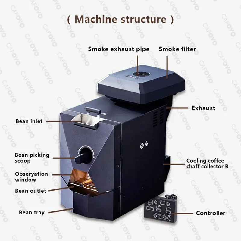 【Best Choice】RE-1 Electric Coffee Bean Roaster Commercial Roaster Automatic Roasting Machine with 3 Baking Curve Grain Dr
【Best Choice】RE-1 Electric Coffee Bean Roaster Commercial Roaster Automatic Roasting Machine with 3 Baking Curve Grain Dr