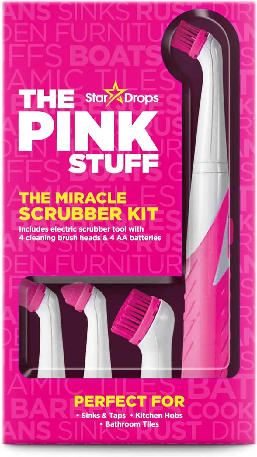 Набор Miracle Scrubber с 4 насадками для глубокой очистки - Розовый пятновыводитель
Набор Miracle Scrubber с 4 насадками для глубокой очистки - Розовый пятновыводитель