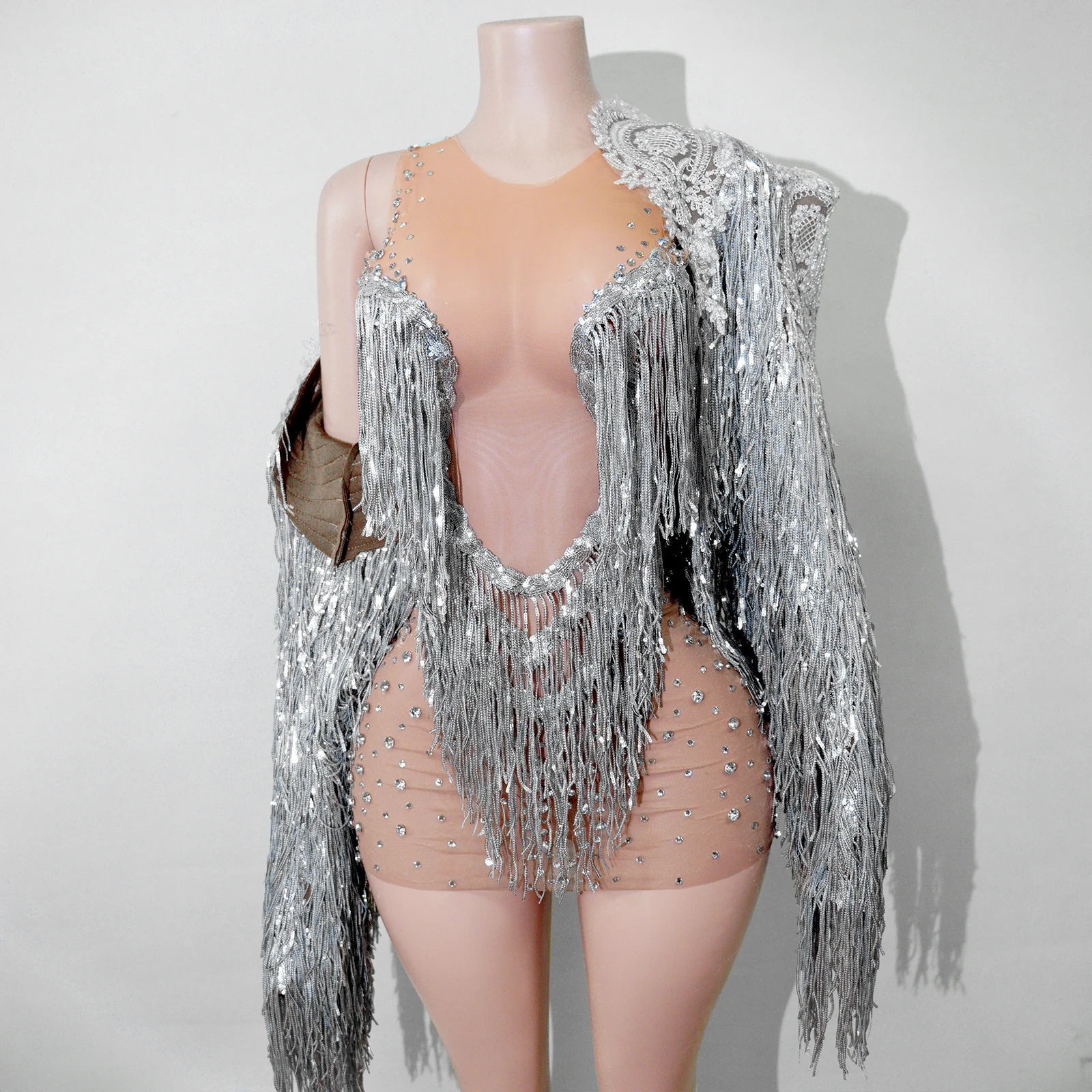 Sexy Fringed Rhinestone Skirt Jacket 2PCS Suit Birthday Party Celebrate Bar Singer Showgirl's Performance Drag Queen Costumes
Sexy Fringed Rhinestone Skirt Jacket 2PCS Suit Birthday Party Celebrate Bar Singer Showgirl's Performance Drag Queen Costumes
