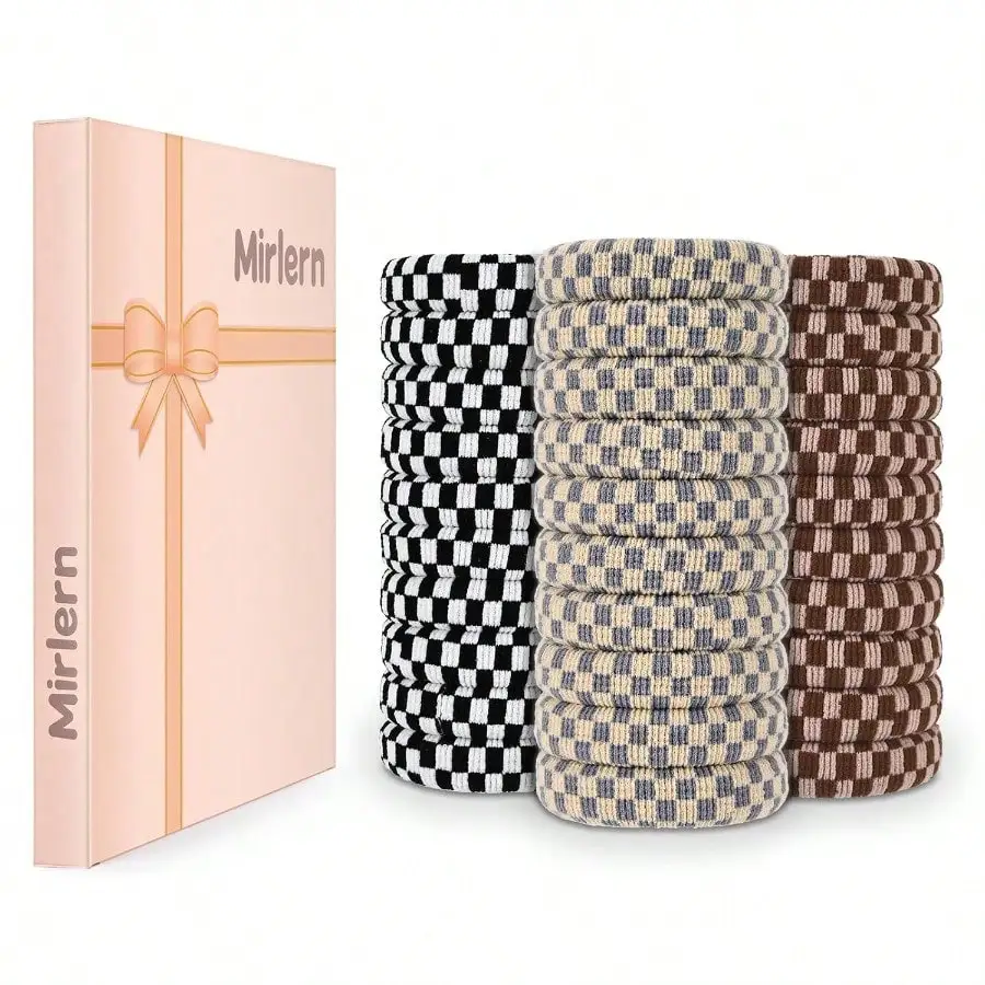 M30Piece Seaml Pattern Hair Ties For Women And Girls No Damage Hair Bands Ponytail Holders For Thin Thick Hair Soft Rubber Bands Elastic Hair Accories Checkered Pattern 5001
M30Piece Seaml Pattern Hair Ties For Women And Girls No Damage Hair Bands Ponytail Holders For Thin Thick Hair Soft Rubber Bands Elastic Hair Accories Checkered Pattern 5001