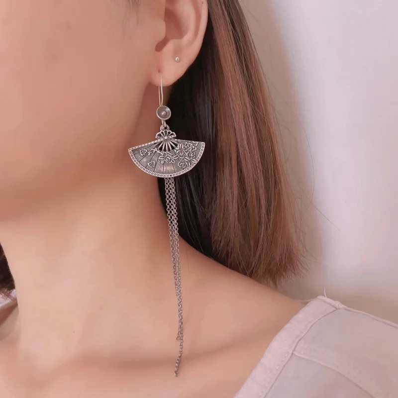 Retro 925 Sterling Silver Fan Tassel Dangle earrings Christmas Jewelry Ethnic Long Hanging Women Accessories EH039
Retro 925 Sterling Silver Fan Tassel Dangle earrings Christmas Jewelry Ethnic Long Hanging Women Accessories EH039