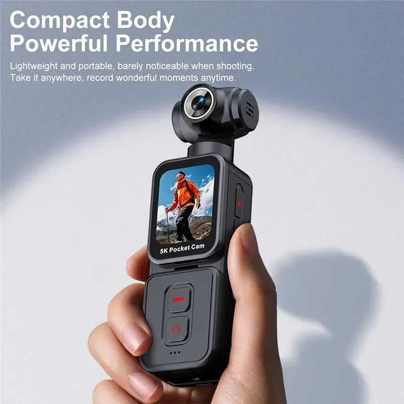 5K Mini Camera Anti-shake Sport Cam with Face Detection Automatic Rotating Lens Vlogging Body Camera with Rotatable Touch Screen
5K Mini Camera Anti-shake Sport Cam with Face Detection Automatic Rotating Lens Vlogging Body Camera with Rotatable Touch Screen