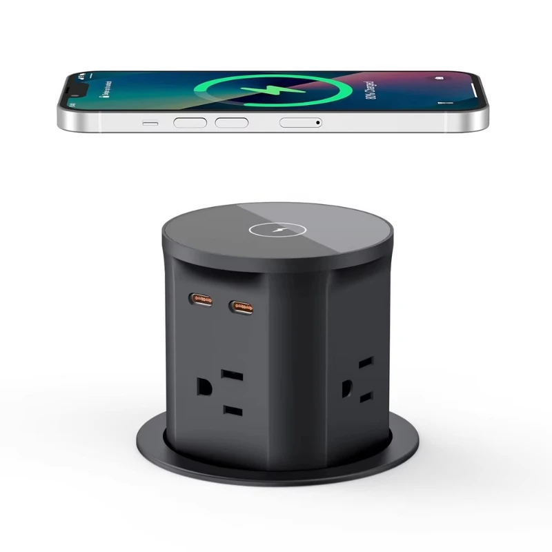 Home and office smart kitchens Hydraulic pop-up power socket Tower lift socket with wireless charger 4AC 2USB
Home and office smart kitchens Hydraulic pop-up power socket Tower lift socket with wireless charger 4AC 2USB