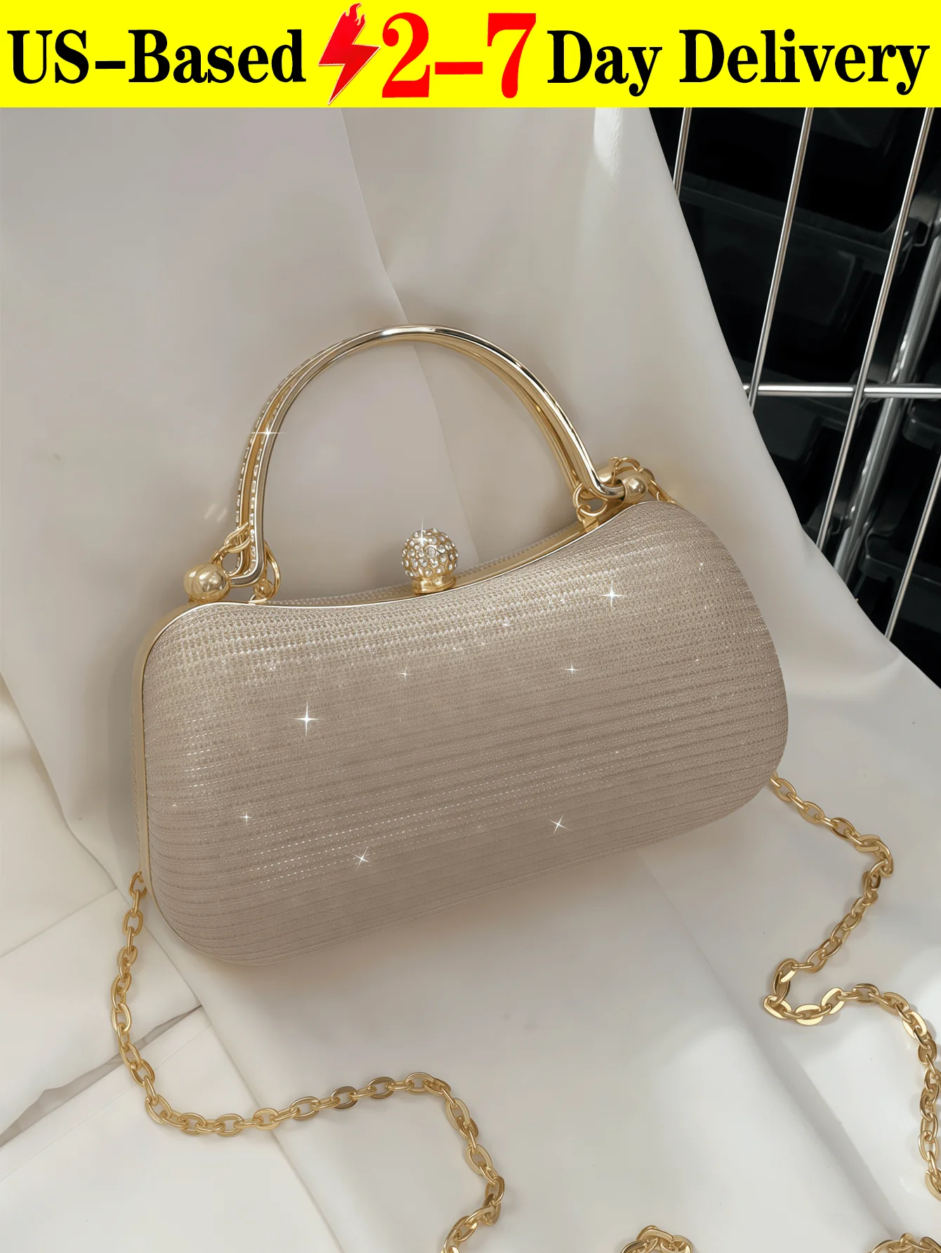Womens Mini Shiny Mesh Clutch Bag With Rhinestone Decoration For Party Wedding Evening
Womens Mini Shiny Mesh Clutch Bag With Rhinestone Decoration For Party Wedding Evening